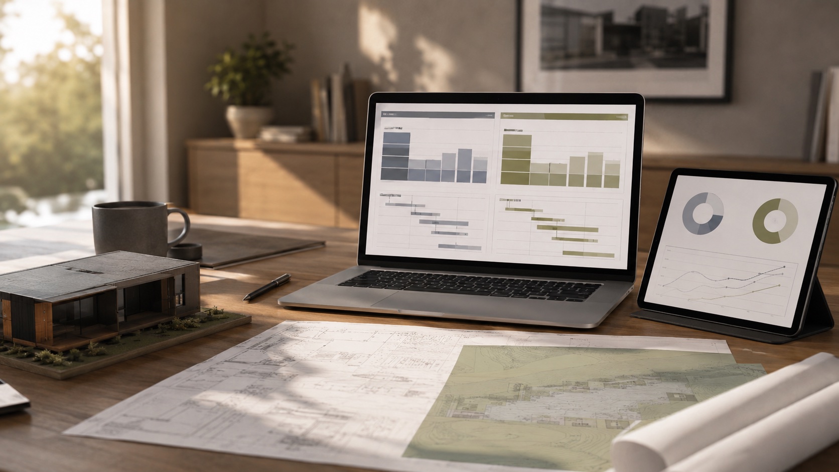 Development finance dashboard, feasibility charts and modular project documents